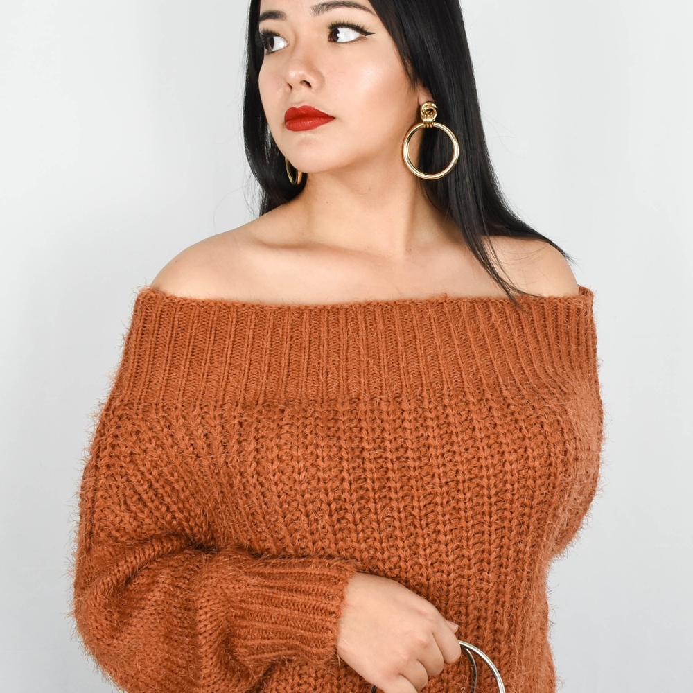 Hug Me Tight Off The Shoulder Sweater - Picture 2 of 5